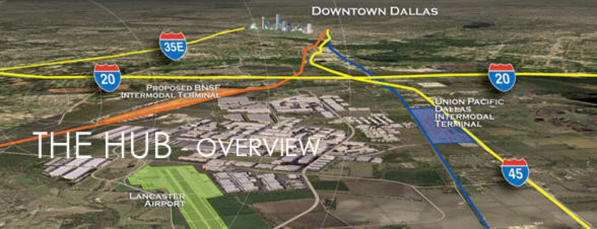 Map graphic of the Dallas Logistics Hub